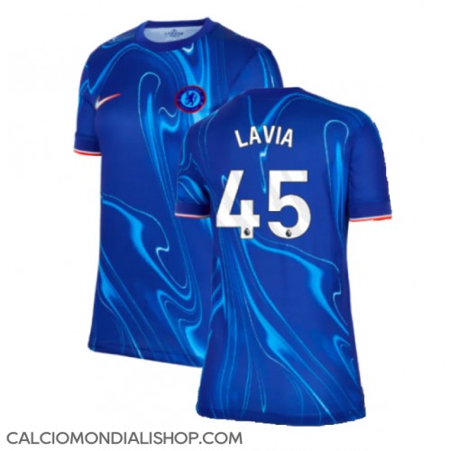 Maglie da calcio Chelsea Romeo Lavia #45 Prima Maglia Femminile 2024-25 Manica Corta